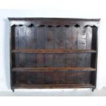 ANTIQUE 19TH CENTURY OAK HANGING DELFT RACK / SHELVES