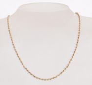 9CT GOLD ROPE TWIST NECKLACE CHAIN