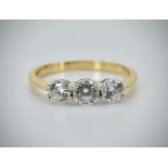 18ct Yellow Gold & Diamond Three Stone Ring