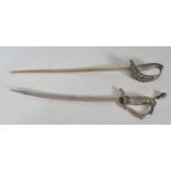 TWO 20TH CENTURY WWI SWORD LETTER OPENERS