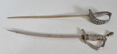 TWO 20TH CENTURY WWI SWORD LETTER OPENERS