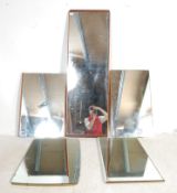 GROUP OF FIVE VINTAGE RETRO 20TH CENTURY MIRRORS