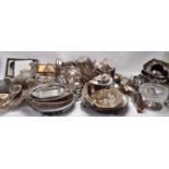 LARGE COLLECTION OF INTAGE SILVER PLATE TABLEWARE