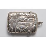 VICTORIAN SILVER NOVELTY TRAVEL VESTA CASE