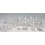 LARGE COLLECTION OF 20TH CENTURY CRYSTAL CUT GLASS LIDDED JARS