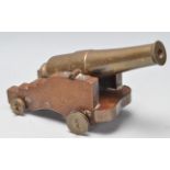 VINTAGE BRASS NAVAL CANNON DESK ORNAMENT