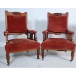 TWO VICTORIAN ART DECO FIRESIDE ARMRESTS