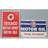 TWO VINTAGE STYLE CAST IRON ADVERTISING PLAQUES