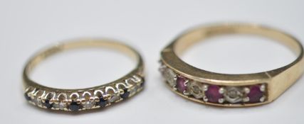 TWO 9CT GOLD RINGS