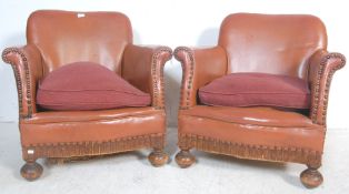 PAIR OF VINTAGE 1930'S STYLE CLUB ARMCHAIRS