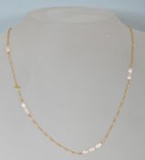 14CT GOLD NECKLACE WITH BAROQUE PEARL