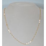 14CT GOLD NECKLACE WITH BAROQUE PEARL