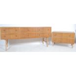 RETRO VINTAGE GOLDEN OAK SIX DRAWER SIDEBOARD AND SMALLER CHEST