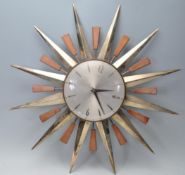 VINTAGE METAMEC SUNBURST WALL CLOCK