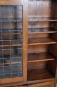 EARLY 20TH CENTURY 1920S OAK LIBRARY BOOKCASE CABINET