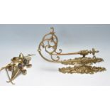 TWO 20TH CENTURY ROCOCO STYLE BRASS WALL SCONCE LIGHTS