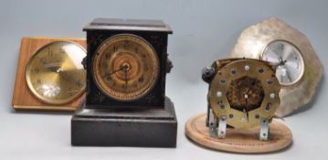 FOUR EARLY 20TH CENTURY AND LATER CLOCKS