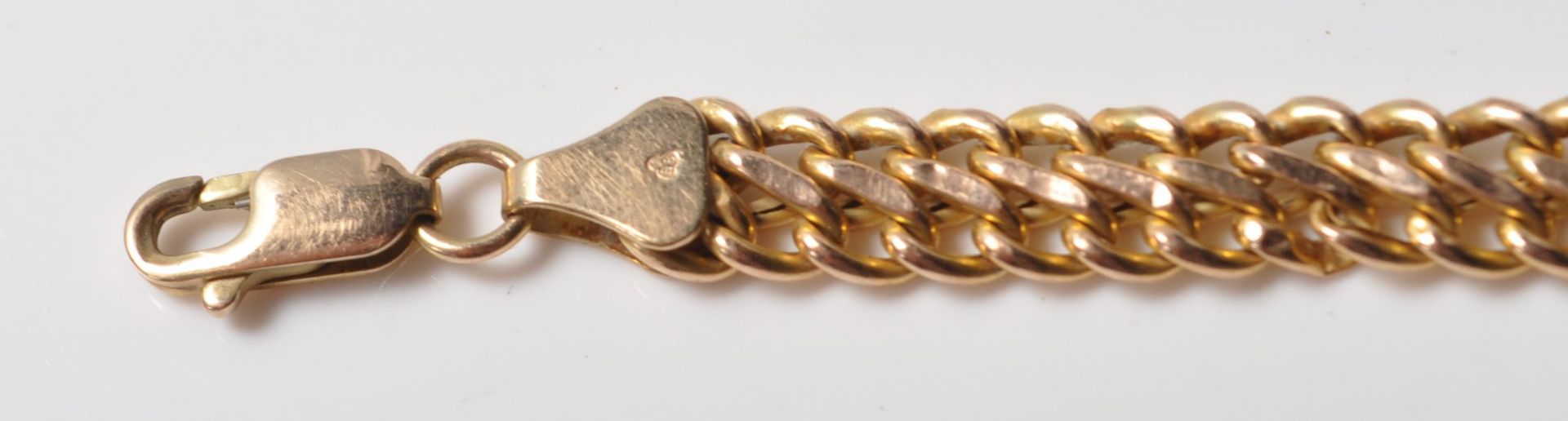 9CT GOLD FLATLINK BRACELET CHAIN - Image 5 of 8