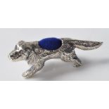 VINTAGE STYLE STERLING SILVER PIN CUSHION I NTHE FORM OF A DOG.