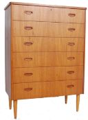 CIRCA 1960’S TEAK WOOD DANISH INSPIRED CHEST OF DRAWERS