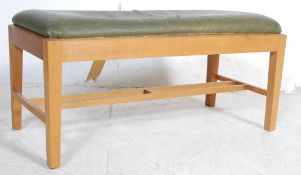 MID CENTURY 1960'S OAK AND LEATHER OTTOMAN FOOTSTOOL