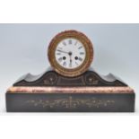 VICTORIAN 19TH CENTURY SLATE AND MARBLE MANTEL CLOCK