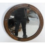 VINTAGE 20TH CENTURY ART NOUVEAU STYLE COPPER FRAMED MIRROR