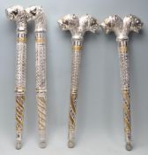 COLLECTION OF TRIBAL STYLE METAL CEREMONIAL STAFF