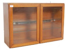 LATE 20TH CENTURY TEAK WOOD AND GLASS WALL HANGING CABINET