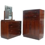 1930'S ART DECO DRESSING TABLE AND TALL BOY