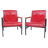 TWO VINTAGE RETRO EASY CHAIRS / ARMCHAIRS -TUBULAR FURNITURE