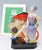 KEVIN FRANCISE TEA WITH CLARICE CLIFF FIGURINE