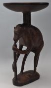 20TH CENTURY AFRICAN TRIAL WOODEN MONKEY STOOL