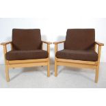 TWO VINTAGE RETRO 20TH CENTURY EASY CHAIRS / ARMCHAIRS