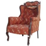 1930’S MAHOGANY WINGBACK ARMCHAIR