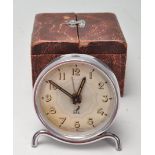 EARLY 20TH CENTURY ART DECO FRENCH TRAVELLING ALARM CLOCK