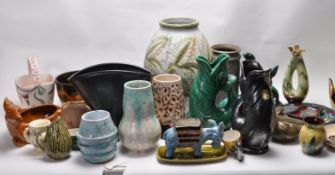 LARGE COLLECTION OF 20TH CENTURY STUDIO ART POTTERY
