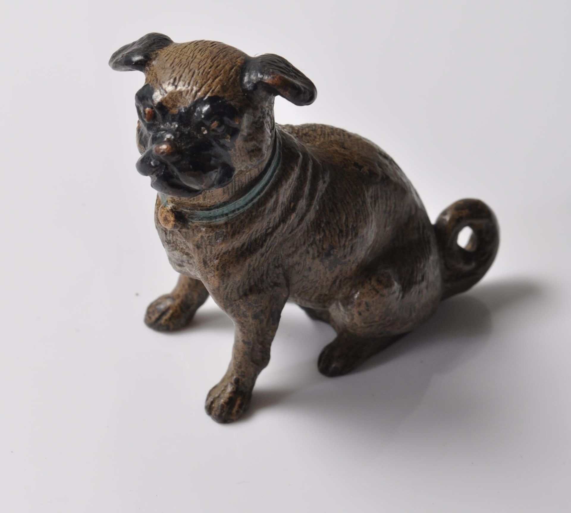 COLD PAINTED BRONZE FIGURE OF A PUG DOG
