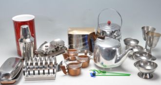 LARGE COLLECTION OF VINTAGE RETRO 20TH DANISH STAINLESS STEEL