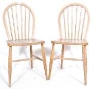 1960'S ERCOL BEECH AND ELM HOOP BACK DINING CHAIRS