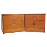 TWO LATE 20TH CENTURY DANISH INSPIRED TEAK WOOD BEDSIDE CABINETS