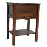 1930'S ART DECO OAK SEWING BOX TABLE