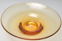 WHITEFRIARS - BARNABY POWELL - ART DECO AMBER GLASS BOWL