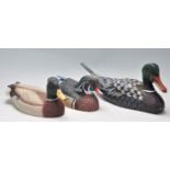 THREE 20TH CENTURY DUCK DECOY FIGURINES