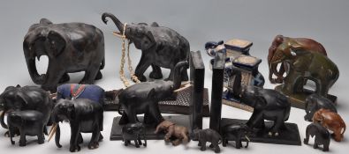 LARGE COLLECTION OF VINTAGE 20TH CENTURY ELEPHANT FIGURINES