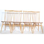 SET OF FOUR VINTAGE ERCOL BEECH AND ELM DINING CHAIRS