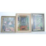 THREE OIL ON CANVAS PAINTINGS BY MYRTLE GOULDEN