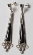 PAIR OF SILVER ART DECO STYLE EARRINGS