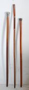 COLLECTION OF THREE ANTIQUE AND LATER WALKING STICKS