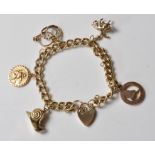 HALLMARKED 9CT GOLD CHARM BRACELET